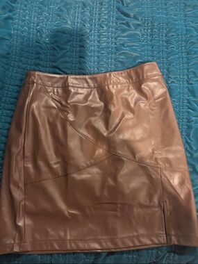 Amazon Faux Leather Brown Mini Skirt